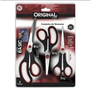 Conjunto de três tesouras Basic