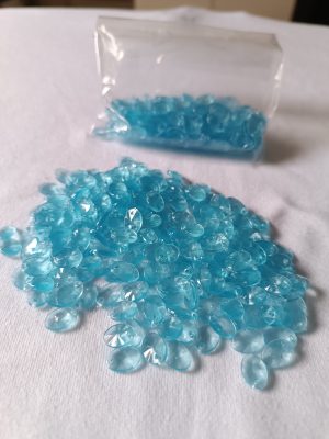 Pingente Lentilha Azul Transparente 11x8mm 200 pçs 60g Oval Bijuterias Artesanato, cobre jarra, customizações